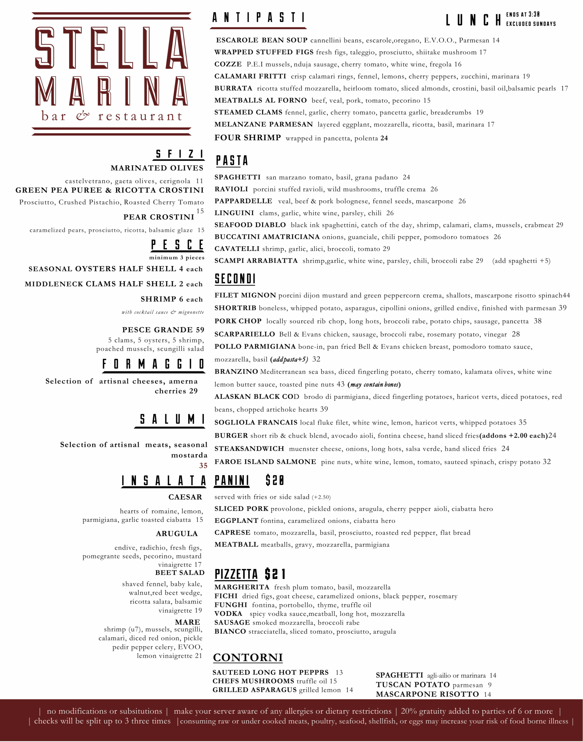 FALL MENU UPDATE 2025-2